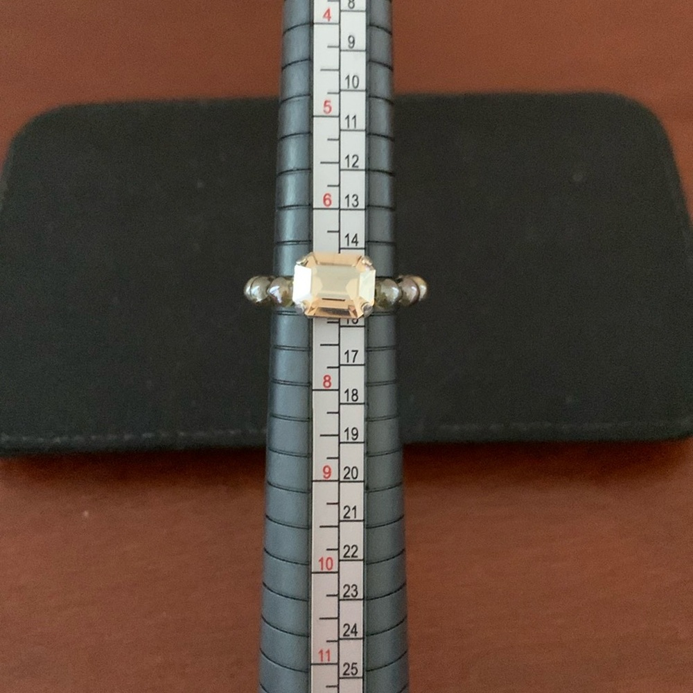 Sabika golden yellow colored Swarovski stone ring; never worn